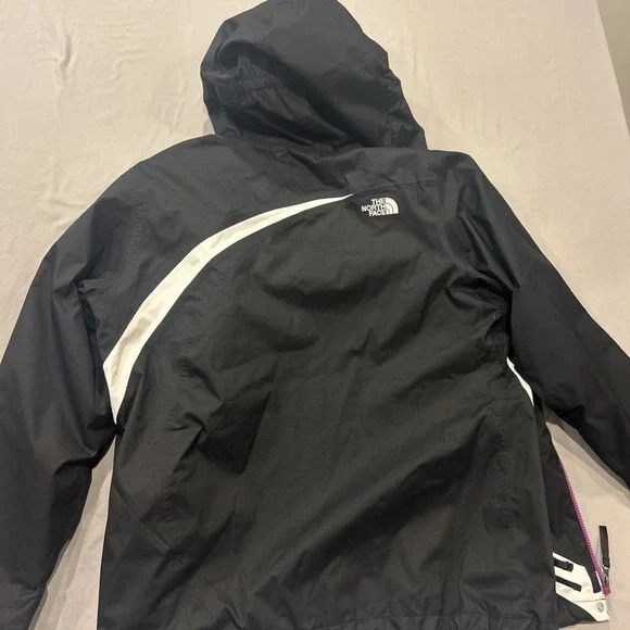 The North Face Girls Size XL 18 Hyvent Jacket 3-in-1 Shell Black Pink Ski Rain - Picture 7 of 16